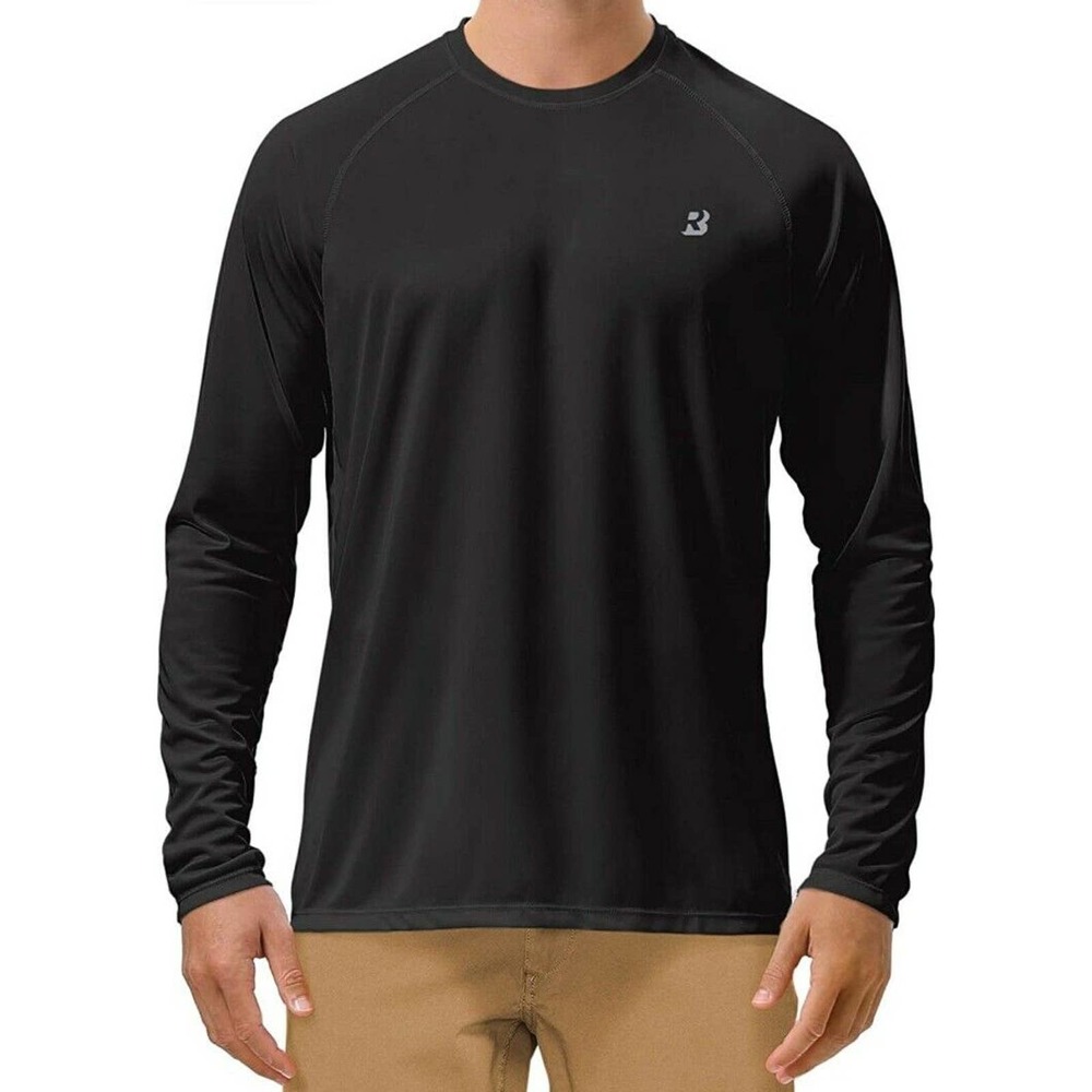 Roadbox UPF 50 Men Long Sleeve Shirt UV Sun Protection Fishing Size 3XL Black